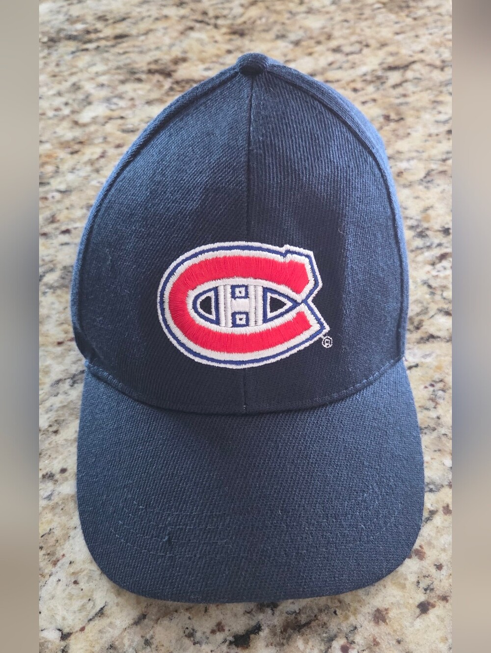 Montreal Canadians Reebok Navy Cap with Red and White Logo Embroidered Patch